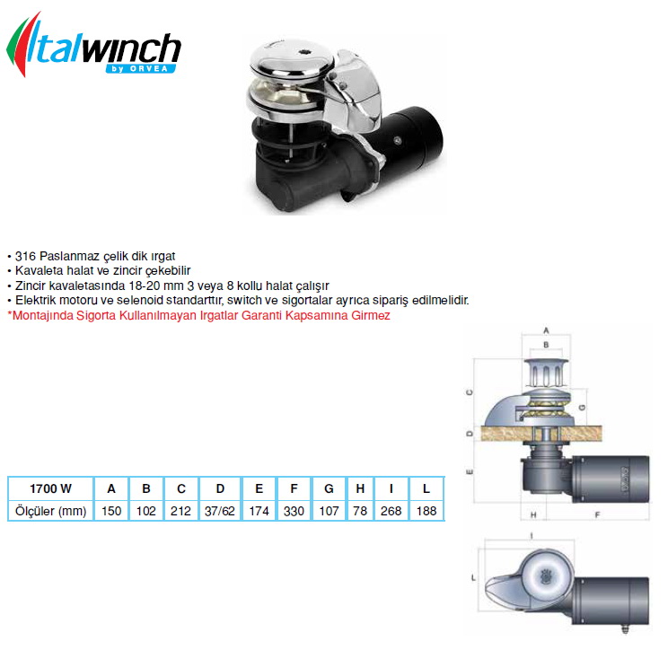 ORCHID ZİNCİR IRGATI 2000 W-24 V 12 MM ZİNCİR