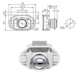 DOLAP KULBU BASMALI BÜYÜK ÇAP:26 MM