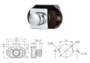 DOLAP KULBU BASMALI KARE KROM KAPLI